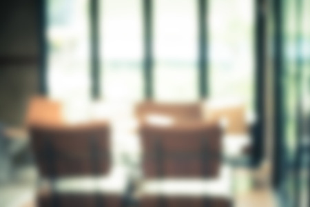 Blurred background : inside of Coffee shop blur background with bokeh.の写真素材