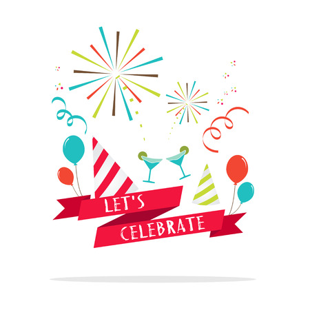 Vector : Let's celebrate banner with party icon.のイラスト素材