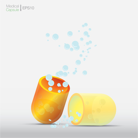 Vector : Medical Capsule open up.のイラスト素材