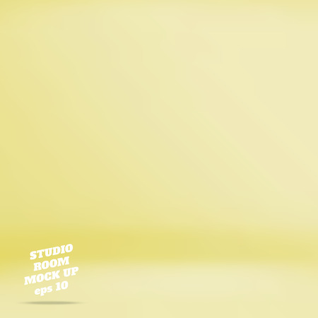 Vector :Empty yellow studio room background ,Template mock up for display of product,Business backdrop.のイラスト素材