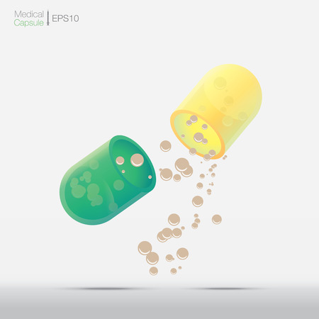Vector : Medical Capsule open up.のイラスト素材