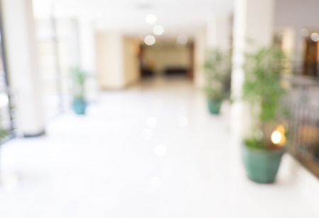 Blur background,Hallway of department store with bokeh light background,vintage filter.の写真素材