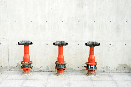 Concrete wall and floor with fire hydrant in perspective viewの写真素材