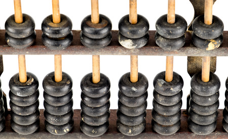 Close up Antique abacus isolated on white background.