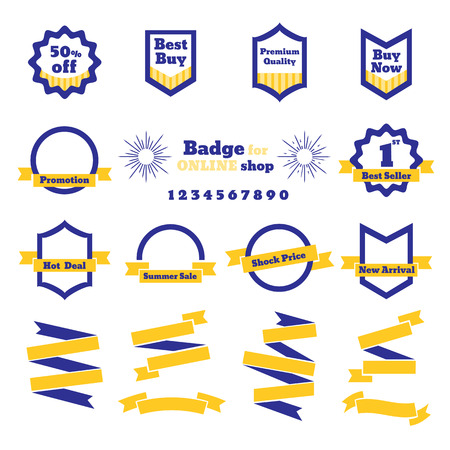 Vector : Sale Badge and ribbon for online shop ,business banner concept.のイラスト素材