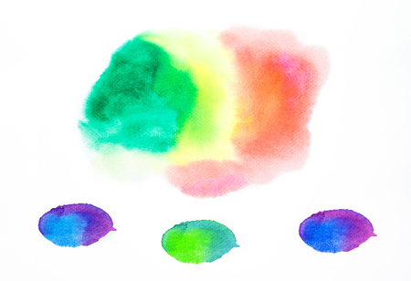 Abstract  set of watercolor texture on white background.の写真素材