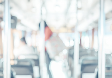 blur background : people in public transportation bus,abstract backgroundの写真素材