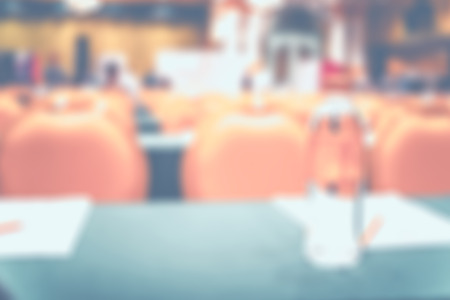 Blur background,Seminar event room with bokeh light ,Business conceptの写真素材