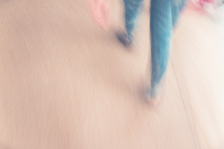blurred background,motion of people shopping at mall.の写真素材