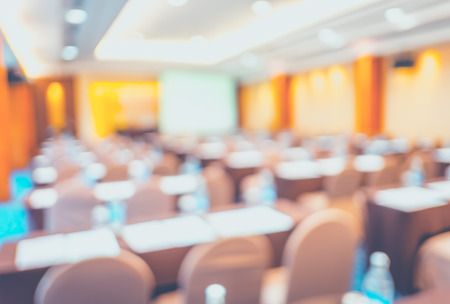 blur background, seminar event room with bokeh light background,Business conceptの写真素材