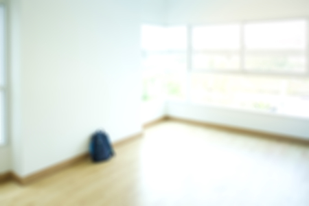 Blur background of empty condominium interior with separate room and window.の写真素材