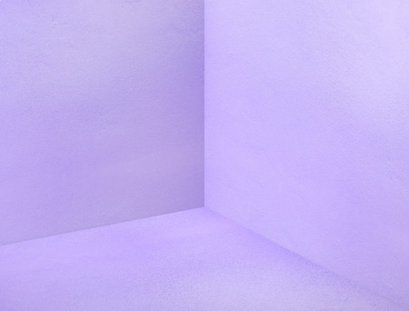Empty room corner painted in pastel purple color studio room background,Mock up template for display or montage of design or text.の写真素材