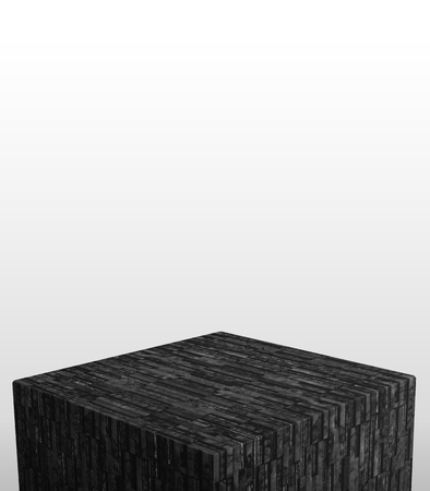 Product display stand made from black layer marble with white copy space on top for adding content or design or replace your background,3d renderingの写真素材