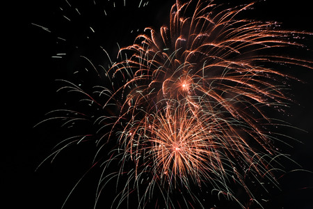 Firework blast in dark sky at night celebration new year,count down event,abstract lights explosion