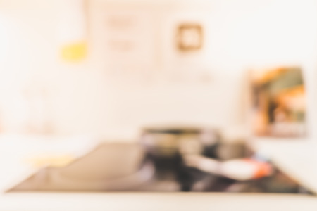 vintage filter, Blur background,Modern kitchen counter top with bokeh light.の写真素材