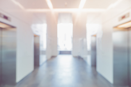 Blur background,corridor in convention hall, office building hall way backgroundの写真素材