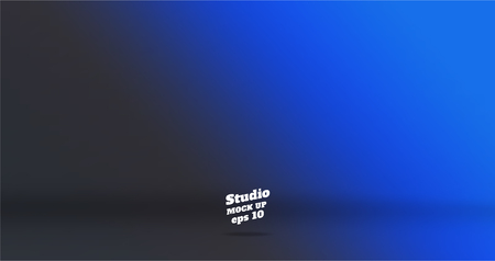 Banner vector abstract background of empty two tone gradient blue to dark grey studio room,Template mock up for display of product or design. Modern Business backdrop presentationのイラスト素材