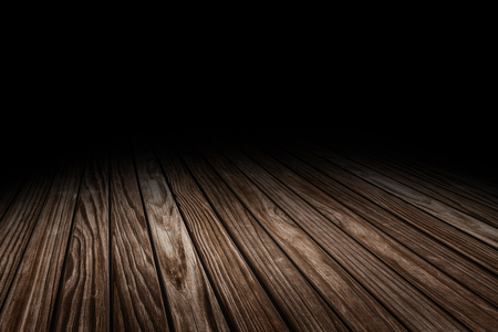 Dark Plank old wood floor texture perspective background for display or montage of product,Mock up template for your designの写真素材