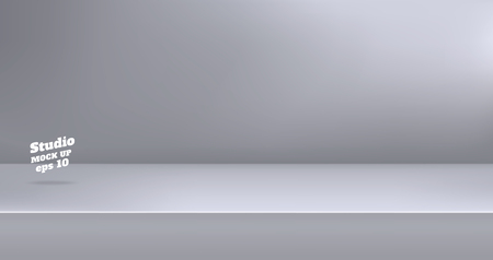Vector,Empty modern grey color studio table room background ,product display with copy space for display of content design.Banner for advertise product on websiteの写真素材