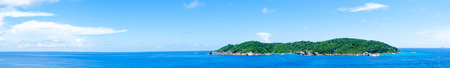 panorama banner of landscape island and blue sea in summer timeの写真素材