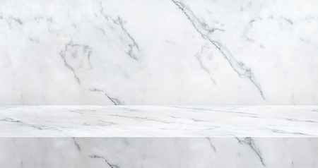3D luxury marble table studio background textured for product display with copy space for display of content design.Banner for advertise product on website.3d rendering.の写真素材