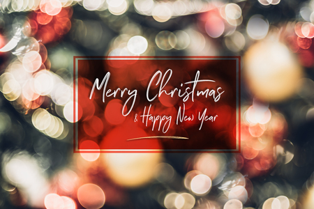 Abstract blur decoration ball and light string on christmas tree with bokeh light background.winter holiday seasonalの写真素材