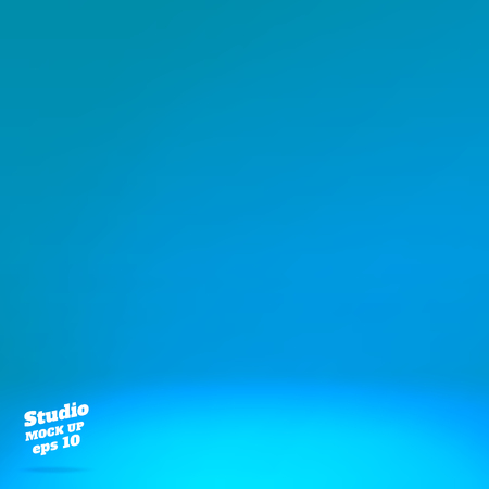 Vector,Empty vivid blue studio room background .Template mock up for display or montage of product,summer backdrop.のイラスト素材