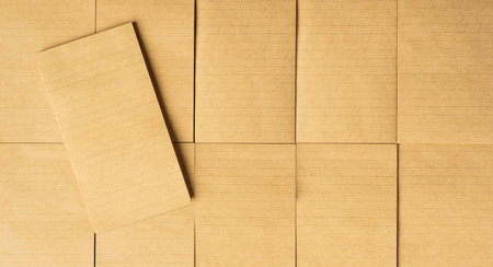 top view group of notepad on tableの写真素材