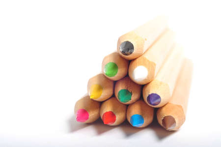 Colour Pencils front Triangleの写真素材