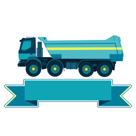 Blue Big Truck Builds Roads Nice Icon Digging Of Sand Coal