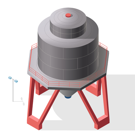Gasoline tanks, isometric building info graphicのイラスト素材