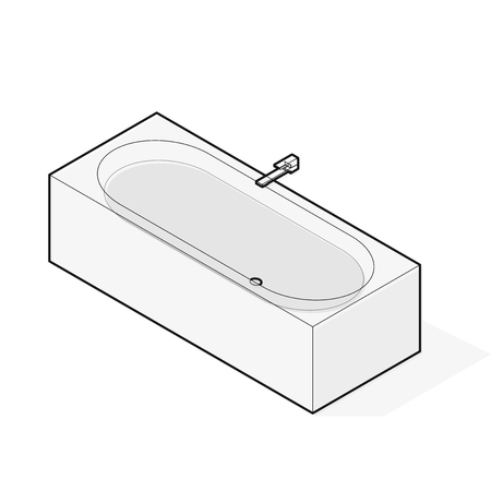Modern bathtub filled with water. Outlined vector bath tub in isometric perspective. Isolated sanitary equipment Purchased with modern water tap battery. Bathroom fixtures in family apartment house.のイラスト素材