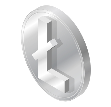 Litecoin coin mark in isometric perspective.のイラスト素材