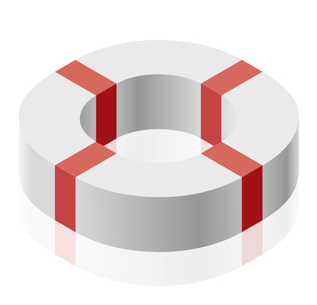 Abstract curved vector shape reminiscent of technological development, nanotechnology component. Isometric brand of scientific institution, research center, laboratories, spatial paradoxのイラスト素材