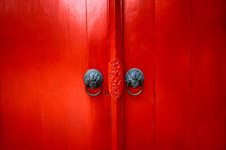 Red doorの写真素材
