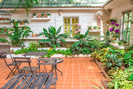 beautiful garden - home exteriorの写真素材