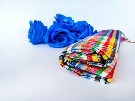 colorful of Thai Northeastern fabric Thai hand made fabric patternの写真素材
