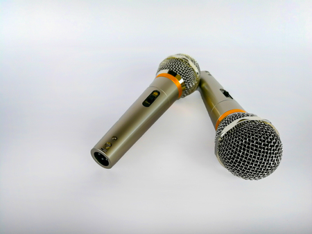 Dynamic microphone on white background. Mic. Front viewの写真素材