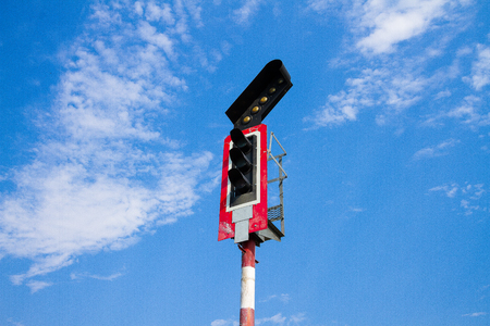 Signs train in the countryside in Lopburi, Thailandの写真素材
