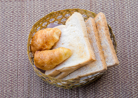 Croissant bread breakfastの写真素材