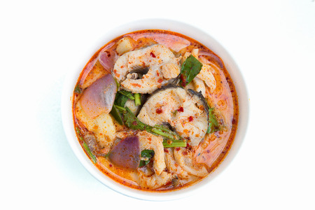 spicy fish soup thai foodの写真素材