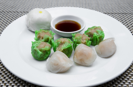 Steamed dim sum breakfastの写真素材