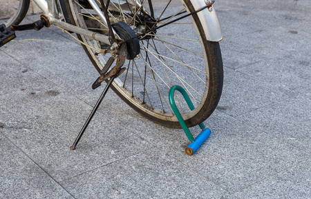 Lock the wheels bicycleの写真素材