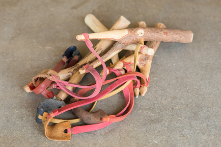catapult old : focus on taking specific focal pointの写真素材