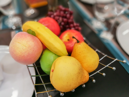 fake fruit for decorate on the tableの写真素材