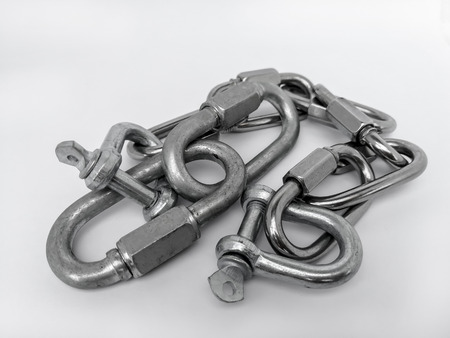 Medieval chainmail made up of a weave iron rings linked togheterの写真素材