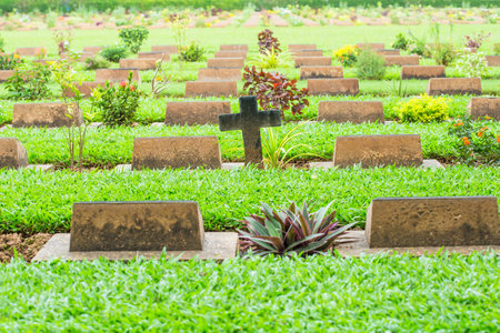 Kanchanaburi War Cemetery Thailandのeditorial素材