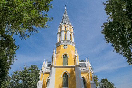 Saint Joseph catholic church at Ayutthaya, Thailandの写真素材