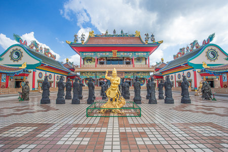 Chonburi, Thailand, Dec 26.2015: Chinese temple sculptures and statues of puppets that are open to...