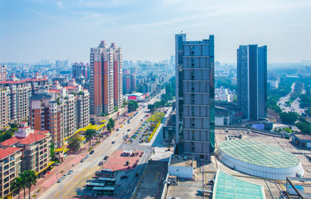 march,3, 2016 China: Guangzhou City Building in the morning, taken from a high angleのeditorial素材